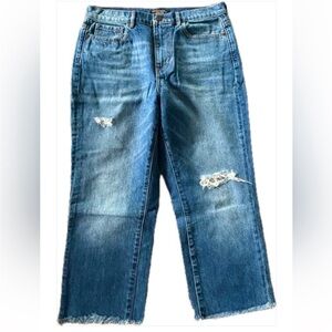 🚨3X$30🚨 Banana Republic Blue Ankle Cropped Jeans with Distressed Details